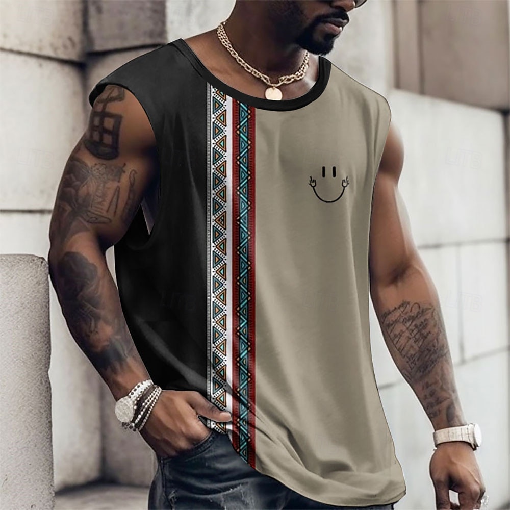 Per uomo Grafico Blocco di colori Maglietta smanicata Maglietta senza maniche per uomo Manica a Cappuccio maglietta Stampa 3D Girocollo Camicia Moda Designer Muscolo Quotidiano Sportivo Palestra Nero del 2026 a $15.99 –P3