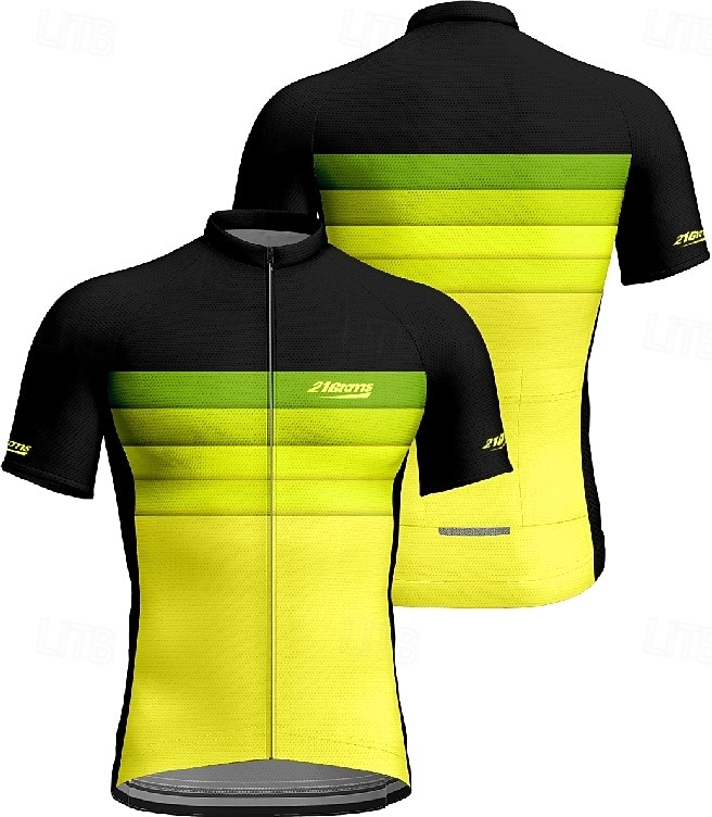 Męskie Koszulka rowerowa Gradient Krótki rękaw Rower Tee Tshirt Dżersej z 3 tylnymi kieszeniami Kolarstwo górskie Szybkie wysychanie Anatomiczny kształt Odprowadzające wilgoć Oddychający Sport Żółty 2026 - $28.99 –P9