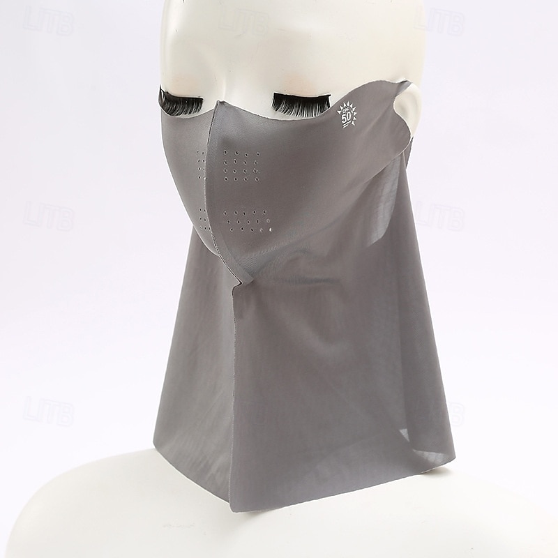 maschera di protezione solare per donna, maschera facciale traspirante in seta ghiacciata senza cuciture con protezione 3D per gli occhi, protezione completa contro la polvere &protezione solare per del 2025 a $4.99 –P5
