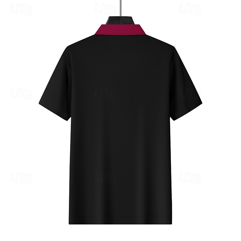 Voor heren Polo met kwartrits Golfshirt Dagelijks Feestdagen Kwart ritssluiting Korte mouw Modieus Basic Kleurenblok Lapwerk Zomer Lente Normale pasvorm Licht Blauw Zwart Wit Wijn Marineblauw Oranje 2025 - $17.99 –P5