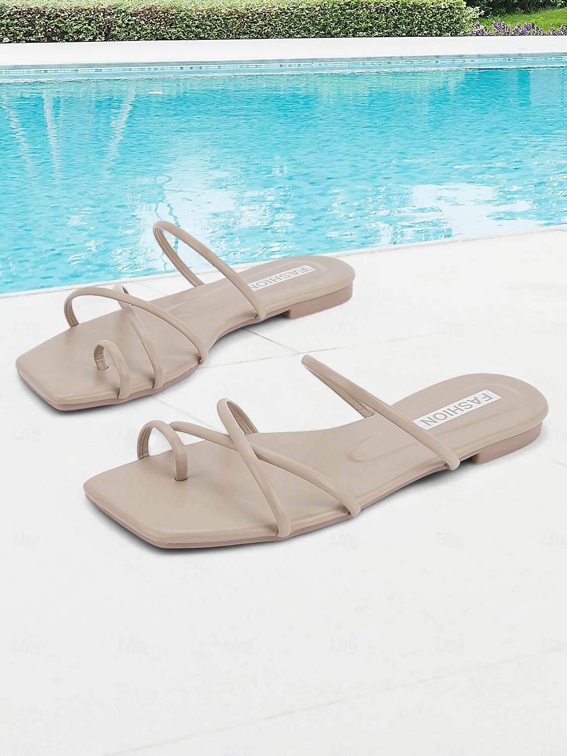 Women's Lavender Strappy Sandals – Trendy Square Toe Flat Sandals for Summer, Beach, and Casual Outings 2025 - $18.99 –P2