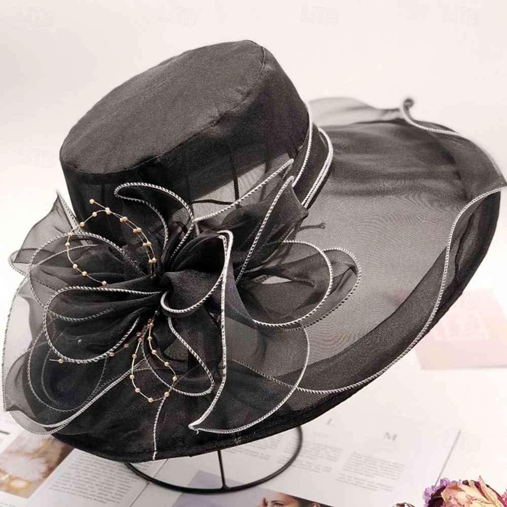 Hats Organza Sun Hat Holiday Tea Party Horse Race Cocktail Elegant Vintage Cute With Feather Floral Headpiece Headwear 2026 - $17.49 –P6