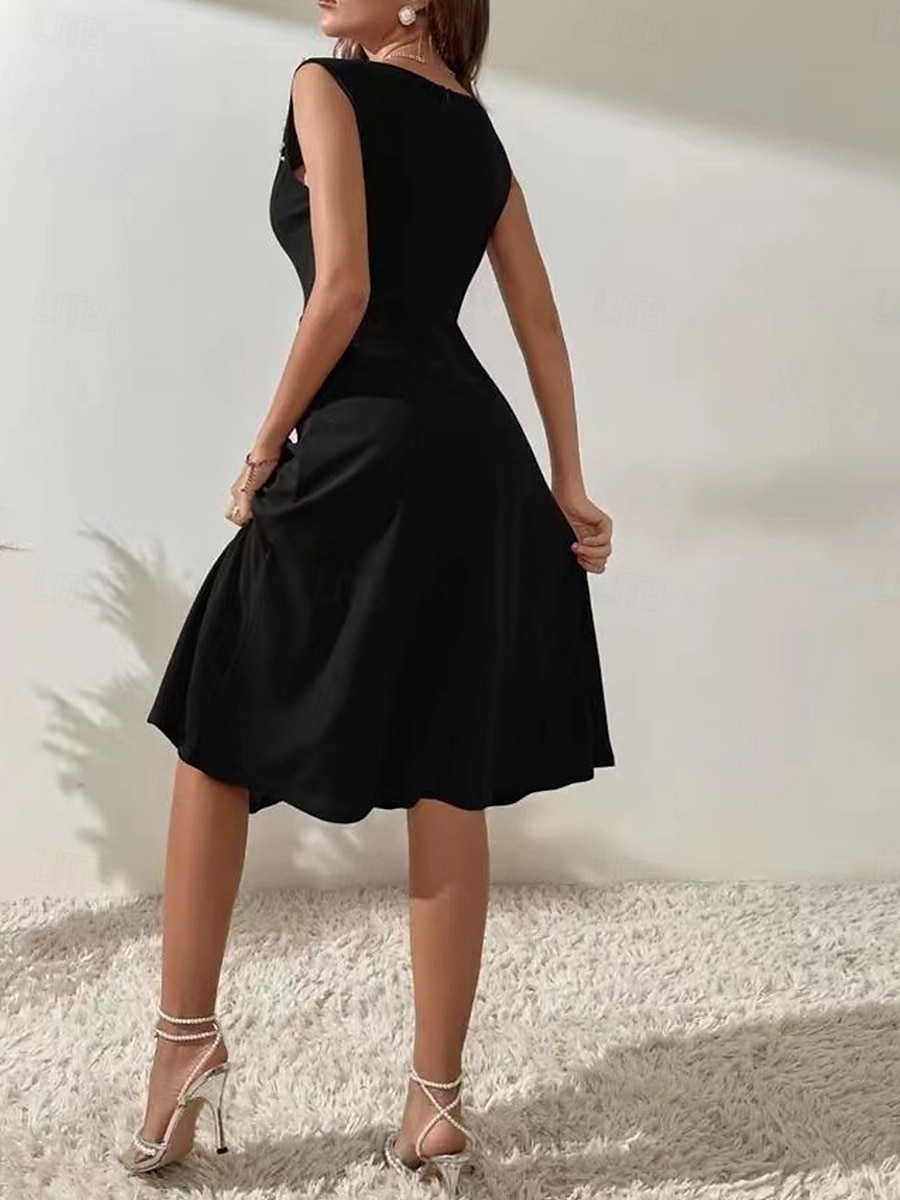 Fit And Flare Mekko Cocktailmekot Juhlamekot Loma Hihaton Tiukka pyöreä kaula-aukko Päivittäin Loma Polyesteri kanssa 2026 - $33.99 –P7