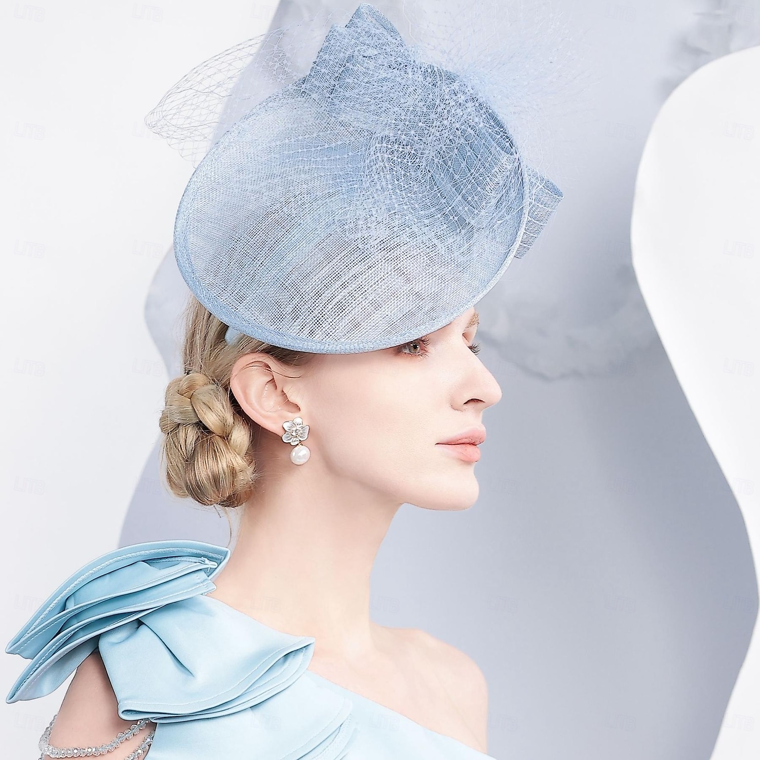 pălării din tul farfurie sinamay pălărie pălărie sinamay pălărie de nuntă cocktail nunta elegantă cu bowknot tul căciulă pentru cap 2025 - $90.99 –P4