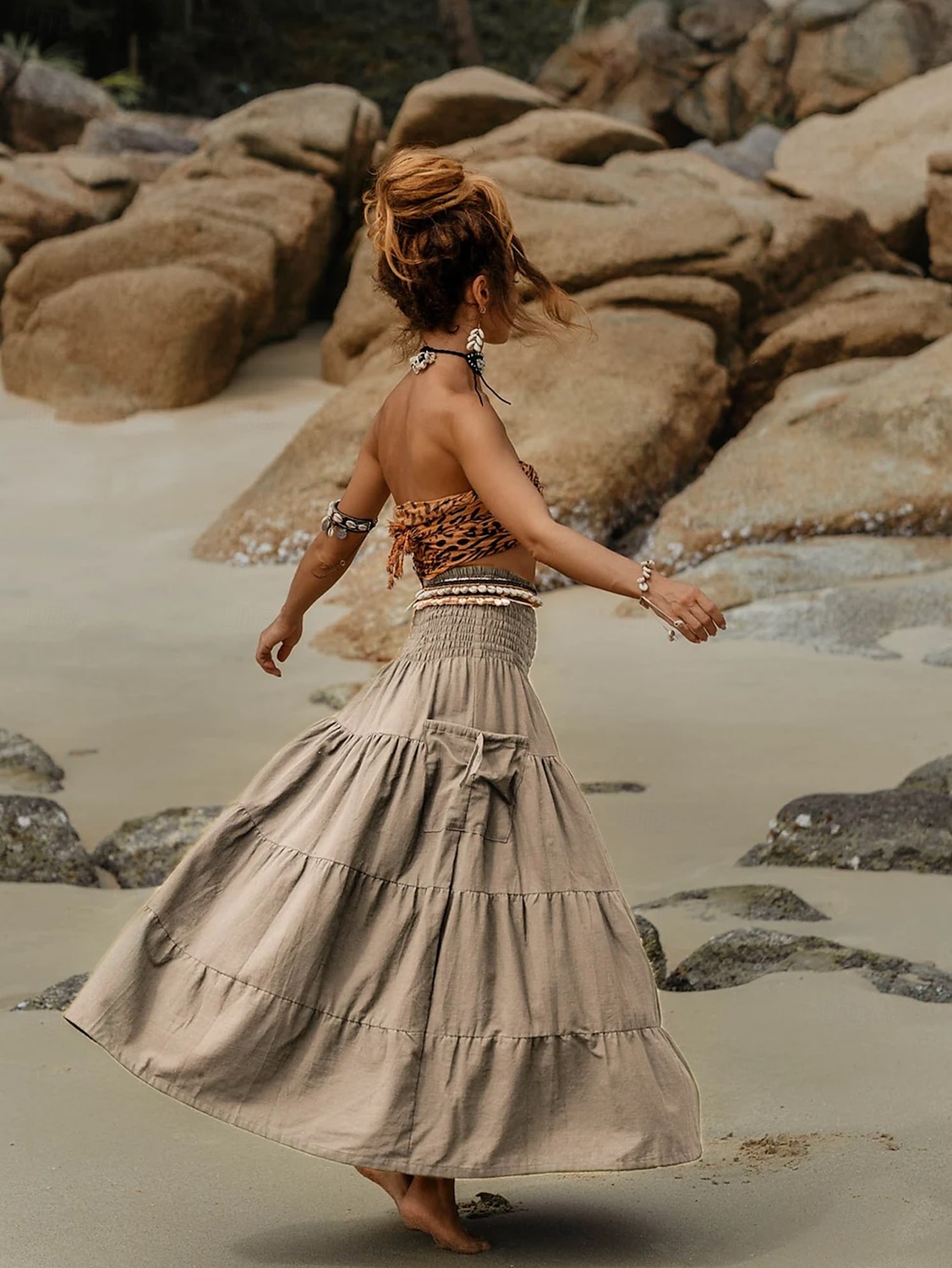 Retrò Vintage Medievale Rinascimento Maxi Gonna Fiera del Ren Vichinghi Elfico Elastico in vita Ispirato alla Reggenza Tinta unica Per donna Fantasia Mascherata Vacanza Casual Quotidiano LARP Adulti del 2025 a AU $31.59 –P6