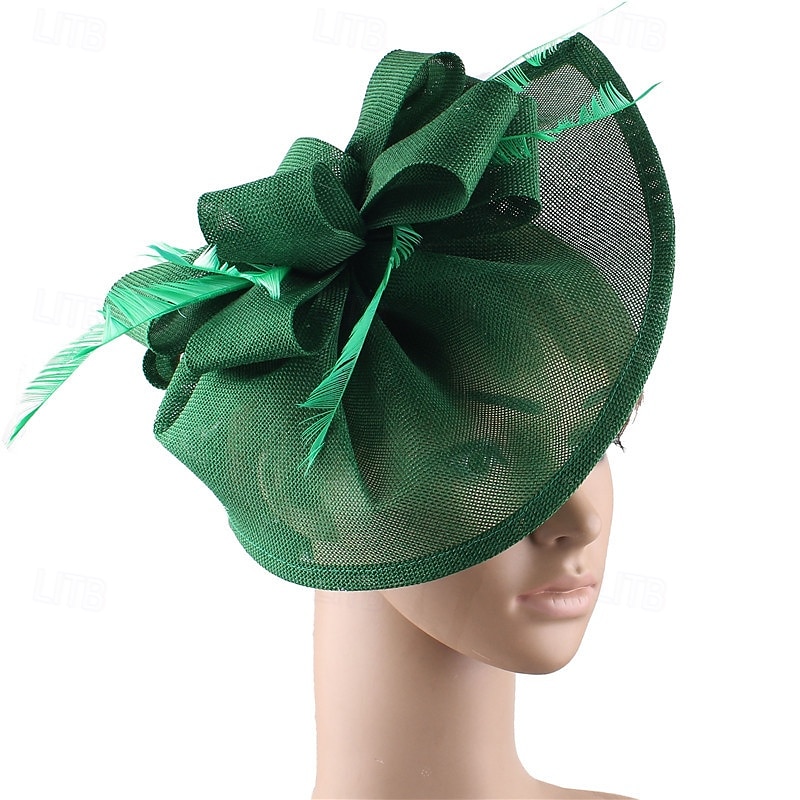 Kopfstück Federn Sinamay Hochzeit Abendgesellschaft Elegant Hochzeit Mit Feder Kopfschmuck Kopfbedeckung 2025 - $19.99 –P5