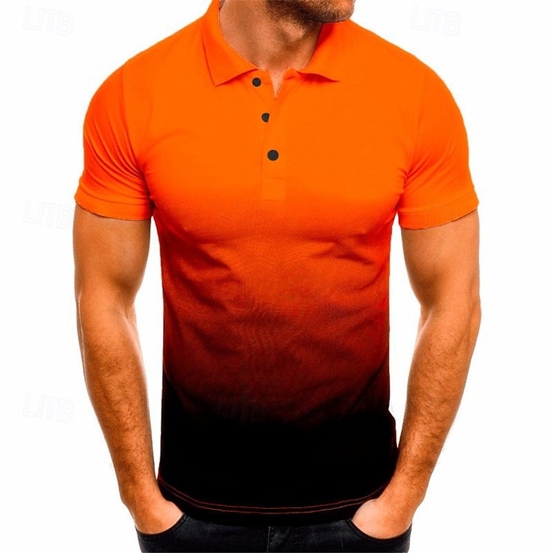 Herren Grafik Poloshirts Golfshirt Kurzarm Polo-Shirts Hemden mit Kragen Business-Casual Urlaubskleidung Formelle Kleidung Knöpfe 3D-Druck Schwarz / Rot Schwarz / Weiß Schwarzgrau 2025 - $22.99 –P8