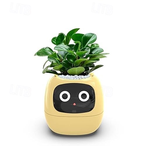 1 PCS Smart Flowerpots, Smart Pet Planter, Ai Planter, Intelligent Flowerpots, Multiple Expressions, 7 Smart Sensors, and Ai Chips Make Raising Plants Easy and Fun for Living Room, Plant-Free 2025 - $184.99 –P1