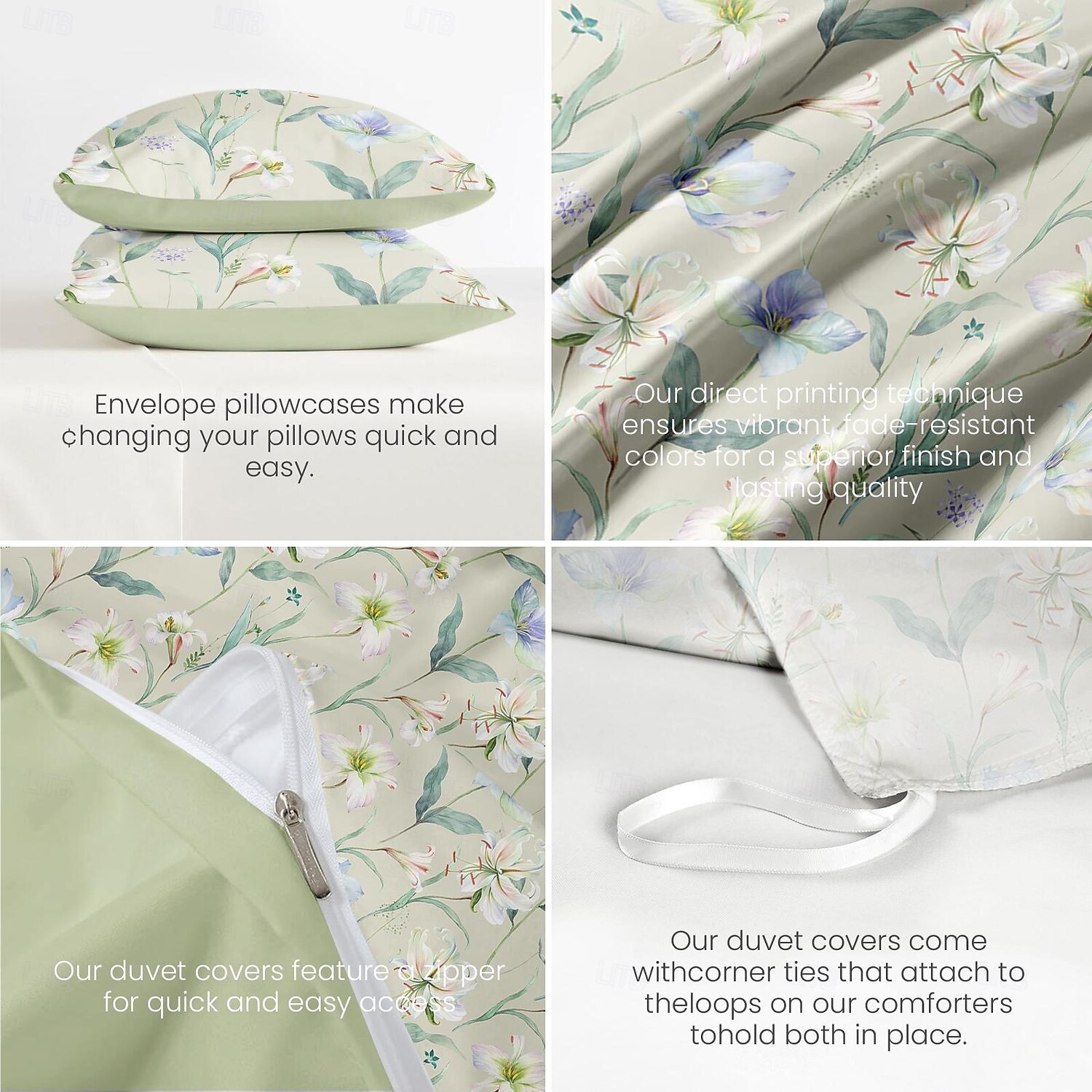 Capa de Edredom Floral Romântica Tamanho Duplo Conjunto de Cama Conjuntos de Cama Capa de Colcha Macia e Leve com 2 Cases de Almofada para Verão Primavera de 2025 por $60.99 –P5