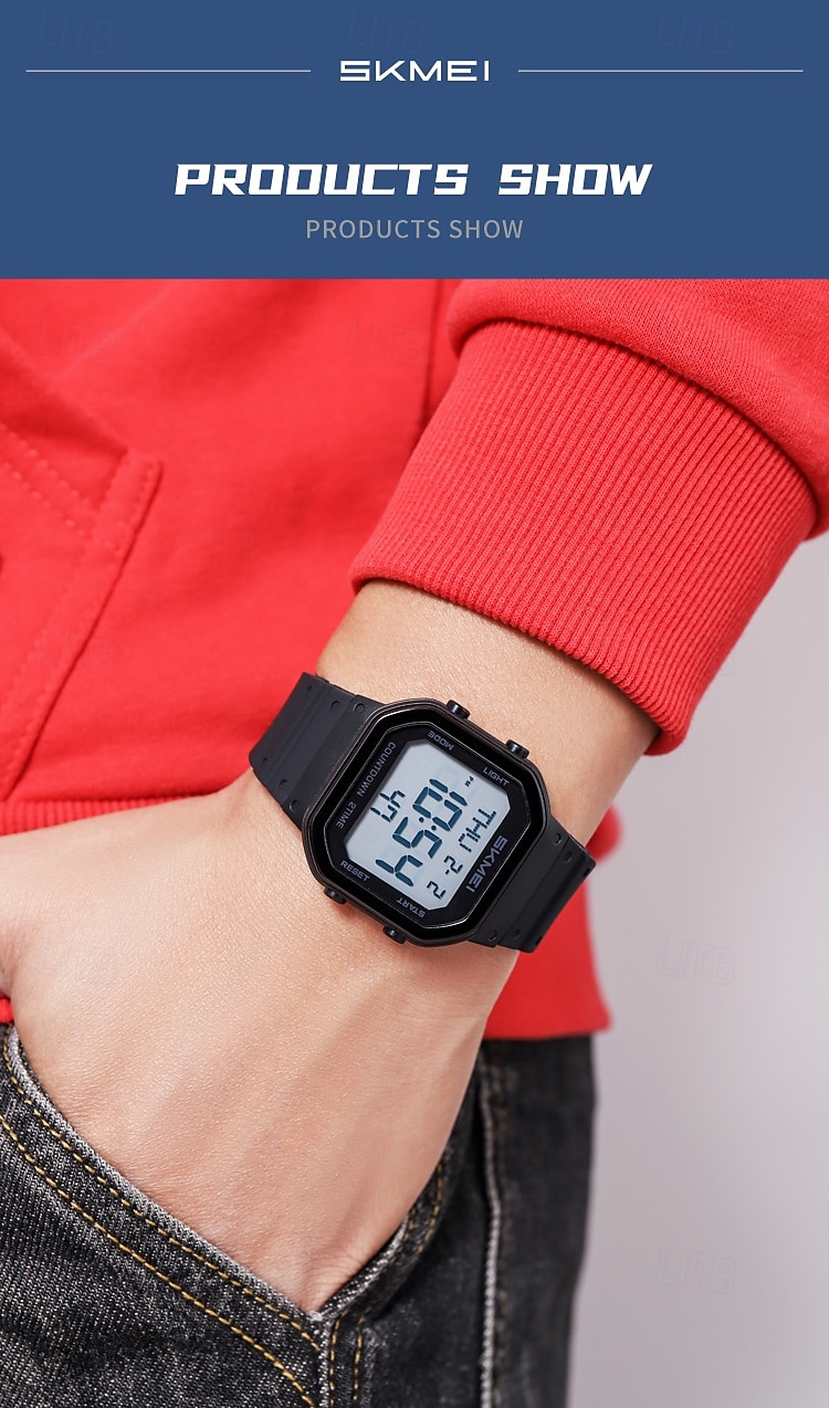 SKMEI Ins Wind Square Multi functional Waterproof Electronic Watch for Male and Female Students 2025 - $28.99 –P13