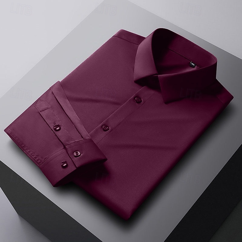 Per uomo Camicie Camicia non stirabile Stampe astratte Matrimonio Esterno Vinaccia Blu-verde Nero Bianco Manica lunga Collo ripiegabile Primavera & Autunno Abbigliamento del 2025 a $28.99 –P18