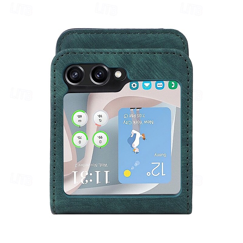 Phone Case For Samsung Galaxy Z Flip 6 Z Flip 5 Z Flip 4 Z Flip 3 Back Cover Card Slot Shockproof Retro TPU PU Leather 2025 - $15.99 –P9