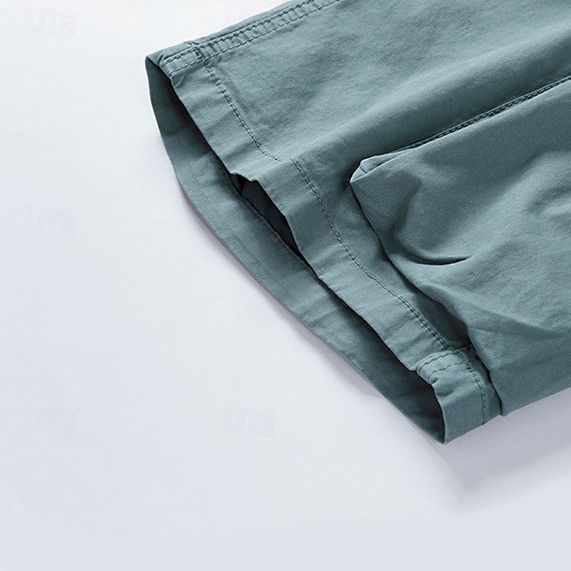 Homens Bermuda Cargo Calção Shorts de verão Com Cordão Cintura elástica Bolso Com Zíper Tecido Conforto Vestível Comprimento do joelho Ao ar livre Esporte Diário Moda Casual Preto Azul Royal de 2025 por $36.99 –P8