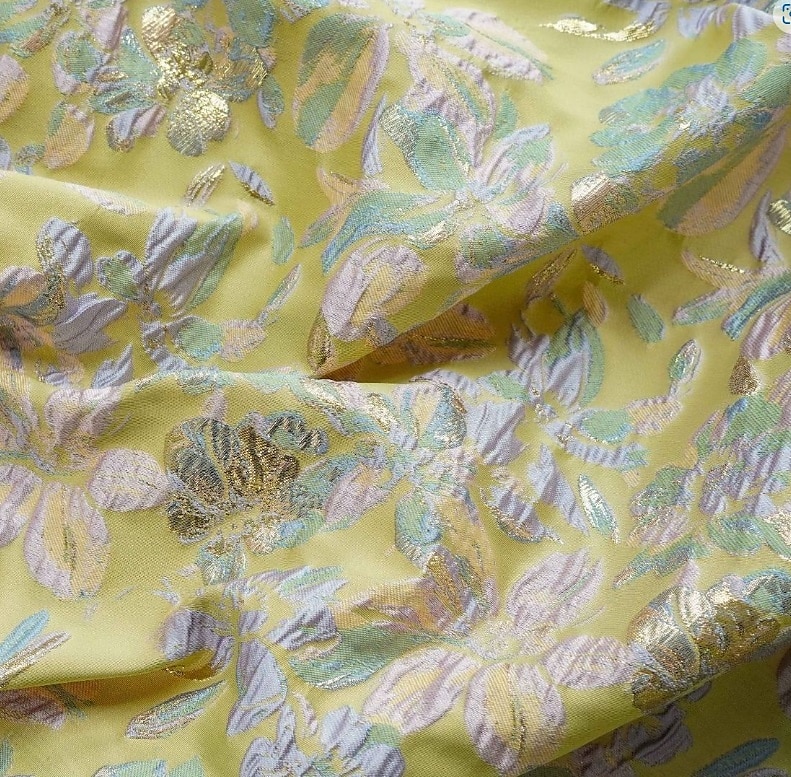 Jacquard Brokade Blomstret A-Linje Kvelds kjole Elegant Kjole Formell Bryllup Gulvlengde Kort Erme Skjortekrage Nylon med Splitt Lomme Bryllupsgjest Kjole 2025 - $148.99 –P3