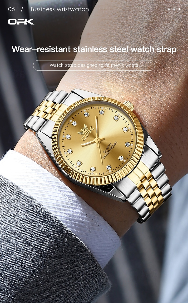 OPK Luxury Brand Watch Circular Dial Luminous Stainless Steel Men's Quartz Watch 2025 - $25.99 –P7