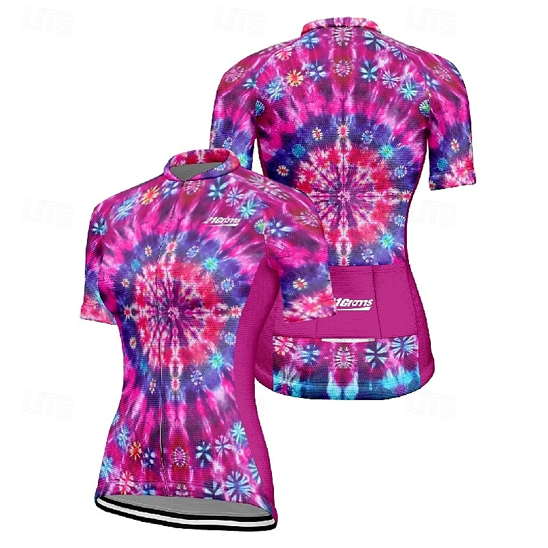 Damen Radtrikot Grafik Kurzarm Fahhrad T-Shirt Trikot mit 3 Gesäßtaschen Mountainbike MTB Schnelltrocknend Anatomisches Design Feuchtigkeitsableitend Atmungsaktiv Sport Königsblau Blau Purpur 2026 - $30.99 –P3