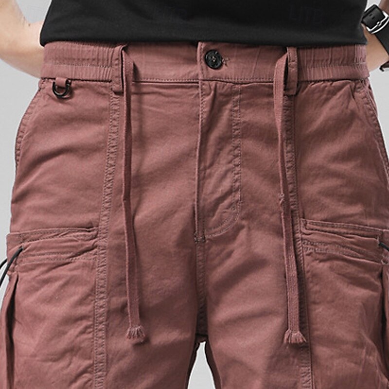 Homens Bermuda Cargo Calção Shorts de verão Com Cordão Cintura elástica Bolso multi Tecido Conforto Vestível Comprimento do joelho Ao ar livre Esporte Diário Moda Casual Preto Vinho de 2025 por $35.99 –P6