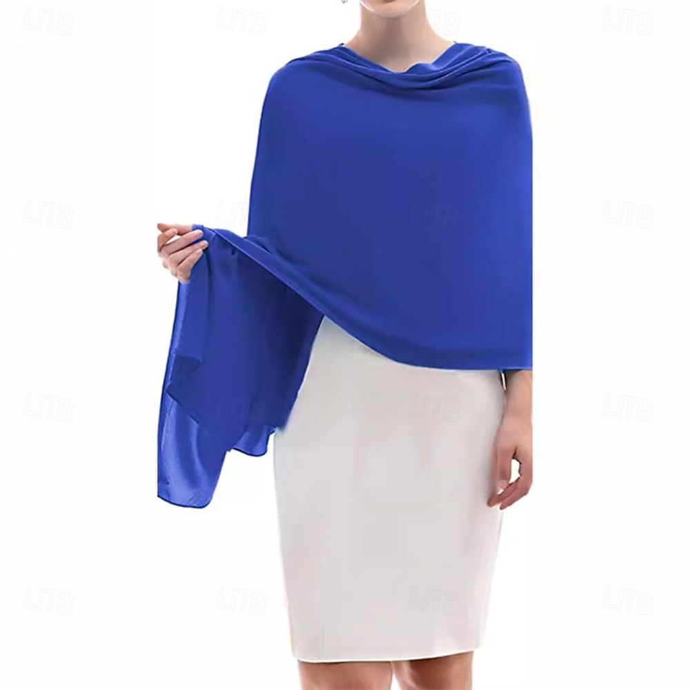 Women's Wrap Elegant Sleeveless Chiffon Wedding Wraps With Pure Color For Party Spring & Summer 2026 - $17.49 –P9