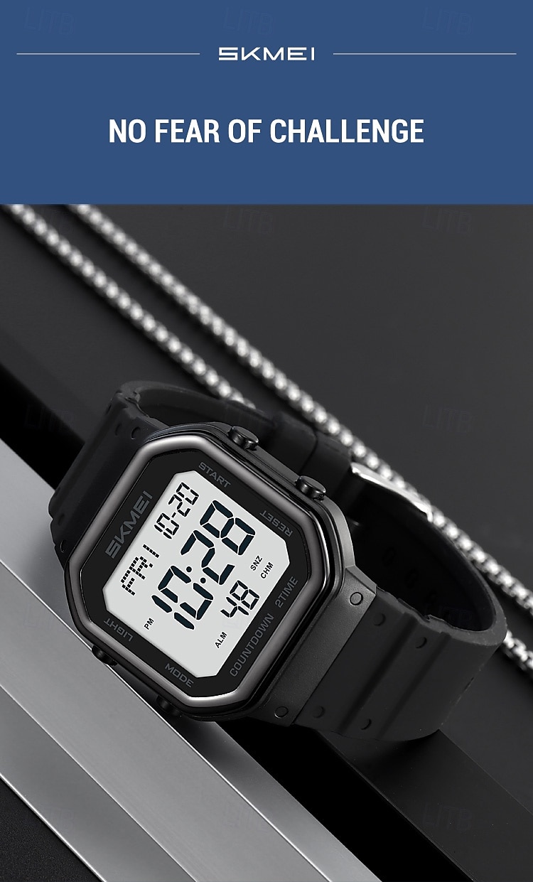 SKMEI Ins Wind Square Multi functional Waterproof Electronic Watch for Male and Female Students 2025 - $28.99 –P12