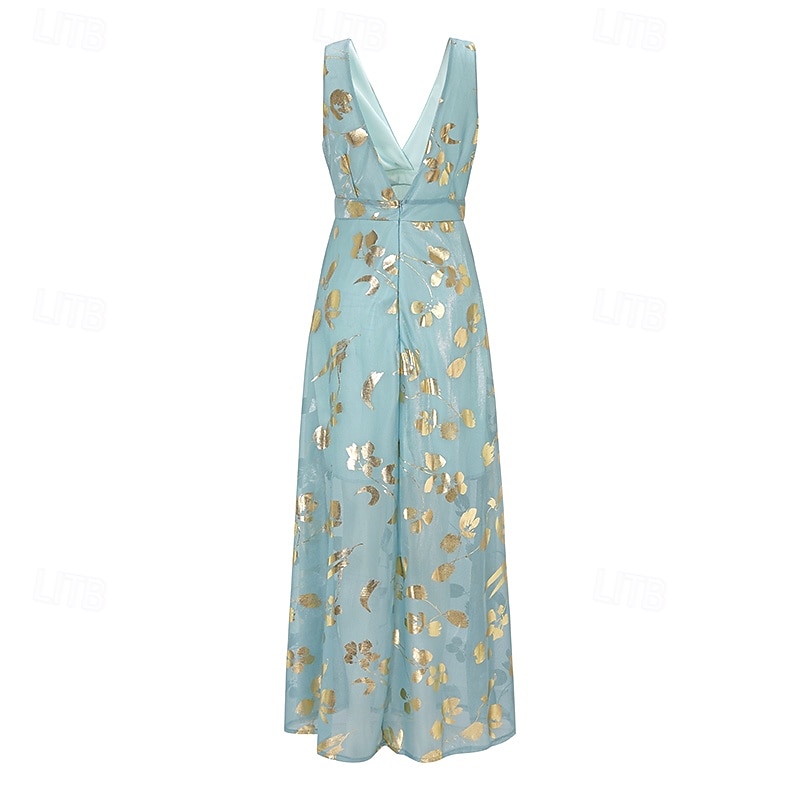 Pentru femei Rochie de petrecere Rochie de Vară Rochie A line Rochie Lunga Rochie Maxi Negru Galben Roz Îmbujorat Fără manșon Culoare pură Sclipici Vară Primăvară V Adânc Vacanță Petrecere Vacan 2025 - $38.99 –P3