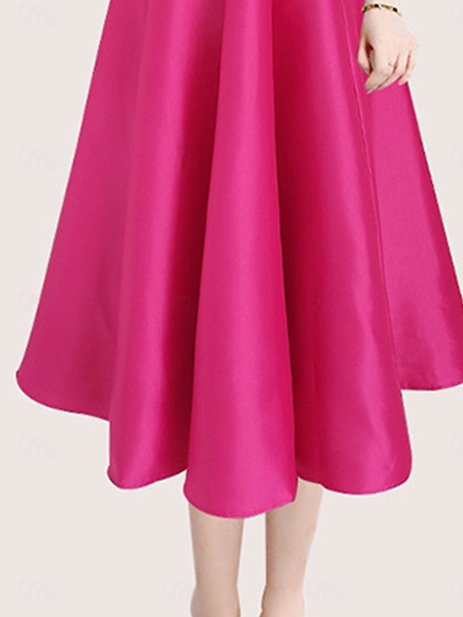 Robes de quinceanera en forme A Robe vintage Mariage invitée de mariage longueur thé sans manches col arrondi polyester dos nu avec plis de 2025 ? $79.99 –P2