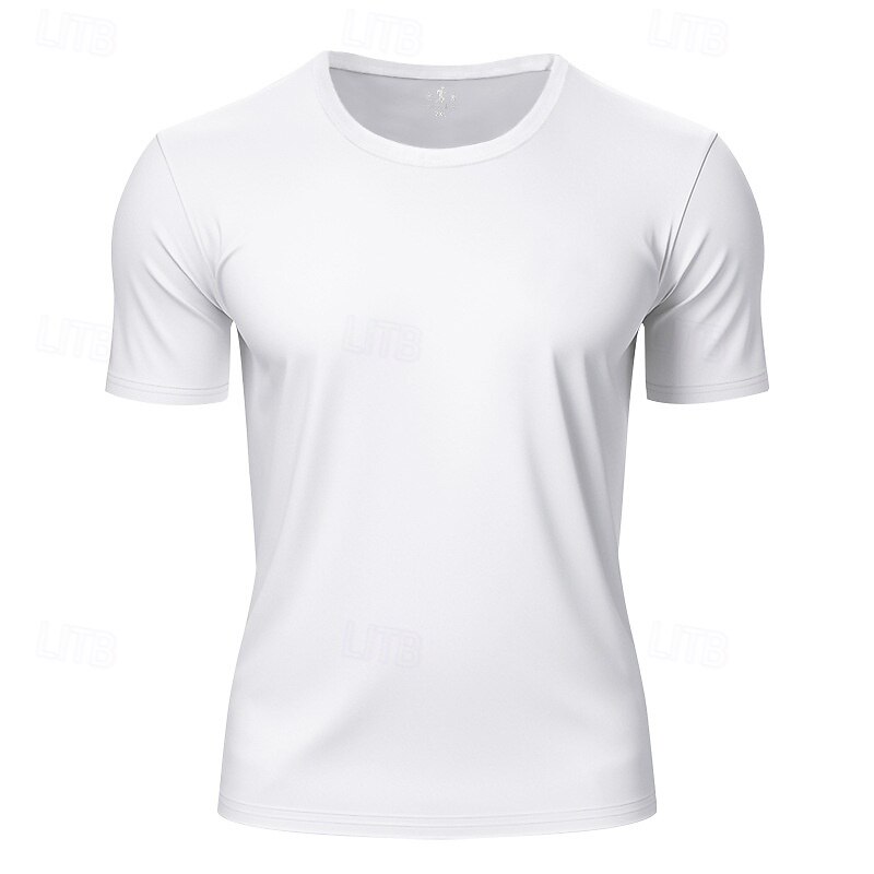 Men's Tee Short Sleeve Shirt Tee Top Short Sleeve Crewneck Spring &  Fall Solid / Plain Color Fashion Designer Quick Dry Vacation Street Going out Black White Red Top Tee for Men 2025 - $11.99 –P1