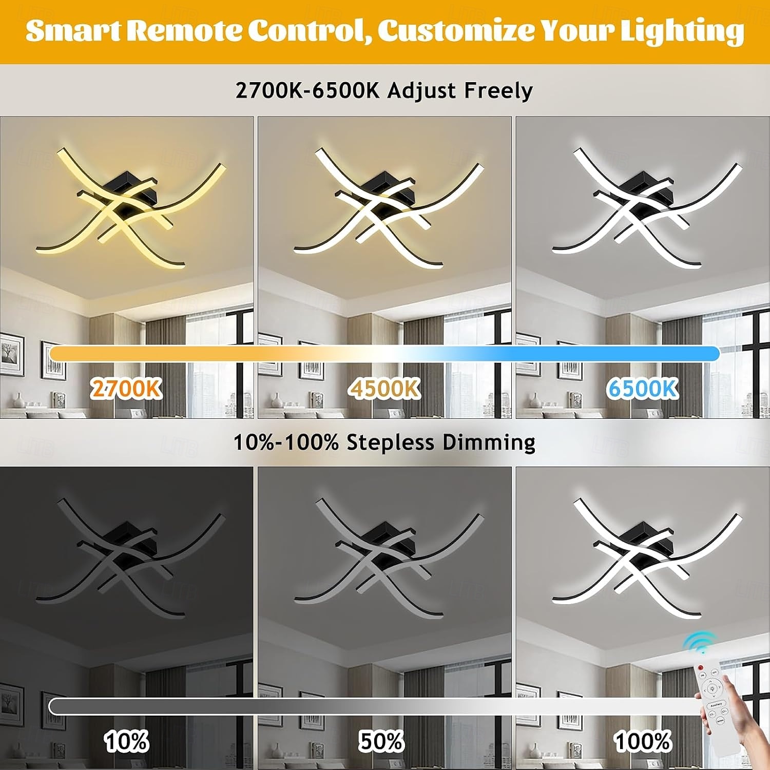 2025年 モダンな調光可能な LED シーリングライト カーブ 2 ヘッド 15W 3 ヘッド 20W 4 ヘッド 24W ミニマリスト埋め込み式シーリングライト器具 廊下、勉強部屋、寝室、キッチンに最適  コレクション – $66.59 –P7