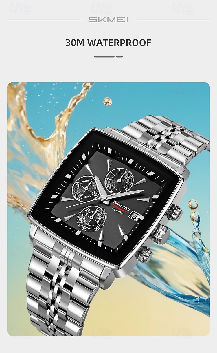 SKMEI Multi Functional Timing Business Men's Watch Waterproof Luminous Calendar Steel Strip Men's Watch 2025 - $39.99 –P9