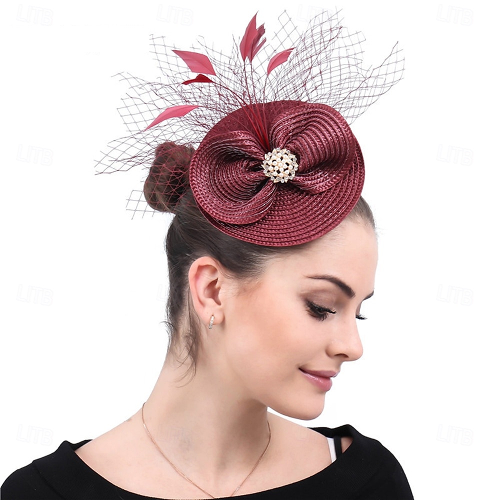 Helm Veren Bruiloft Avond Feest Elegant Bruiloft Met Veer Helm Hoofddeksels 2025 - $30.99 –P4