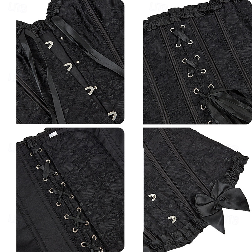 Rococò Completo Mascherata Corsetto Overbust Cosplay Controllo della Pancia Push-Up Jacquard Jacquard Costume Per donna Reale Mascherata Feste Carnevale di Venezia Adulti Corsetto del 2025 a $21.99 –P7