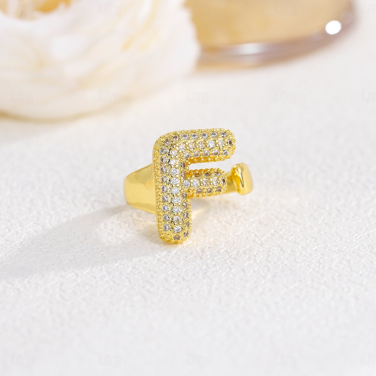 Personalized Letter Ring, Gift for Mom, 18K Gold Plated Adjustable Ring, Copper with Zircon, Open Band Initial Ring, Elegant and Stylish Jewelry for Women 2025 - AU $6.89 –P6
