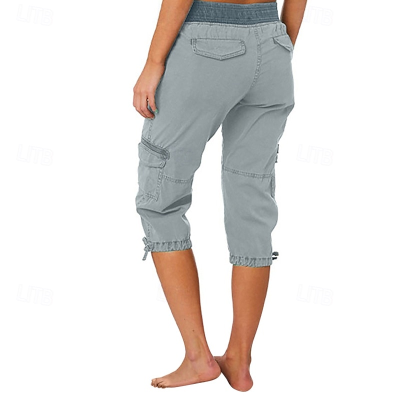 Per donna Pantaloni capri Pantaloni da paracadute Moda Streetwear Lunghezza al polpaccio Naturale Blocco di colori Coulisse Tasca Comodo All'aperto Confortevole Streetwear Uscire Rosso arancione del 2026 a $29.99 –P13