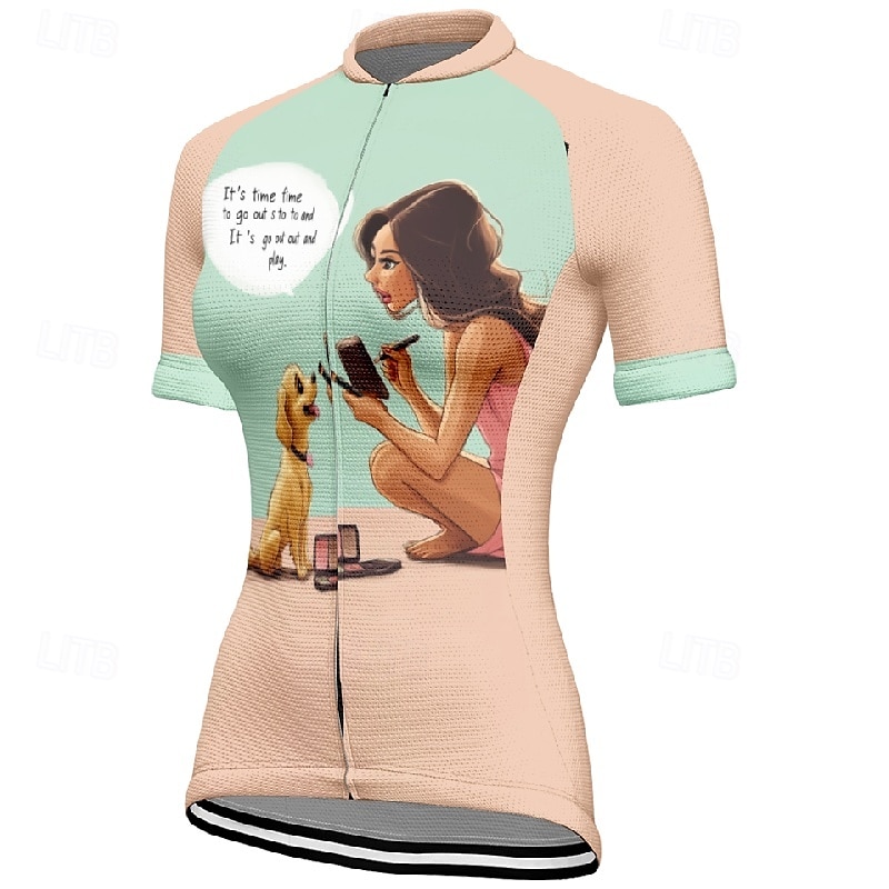 Femmes Maillot de cyclisme Manche Courte Cyclisme T-shirt Maillot avec 3 poches arrière VTT Vélo tout terrain Respirant Séchage Rapide Design Anatomique Évacuation de l'Humidité Rose Bleu Graphique de 2025 ? $23.99 –P8