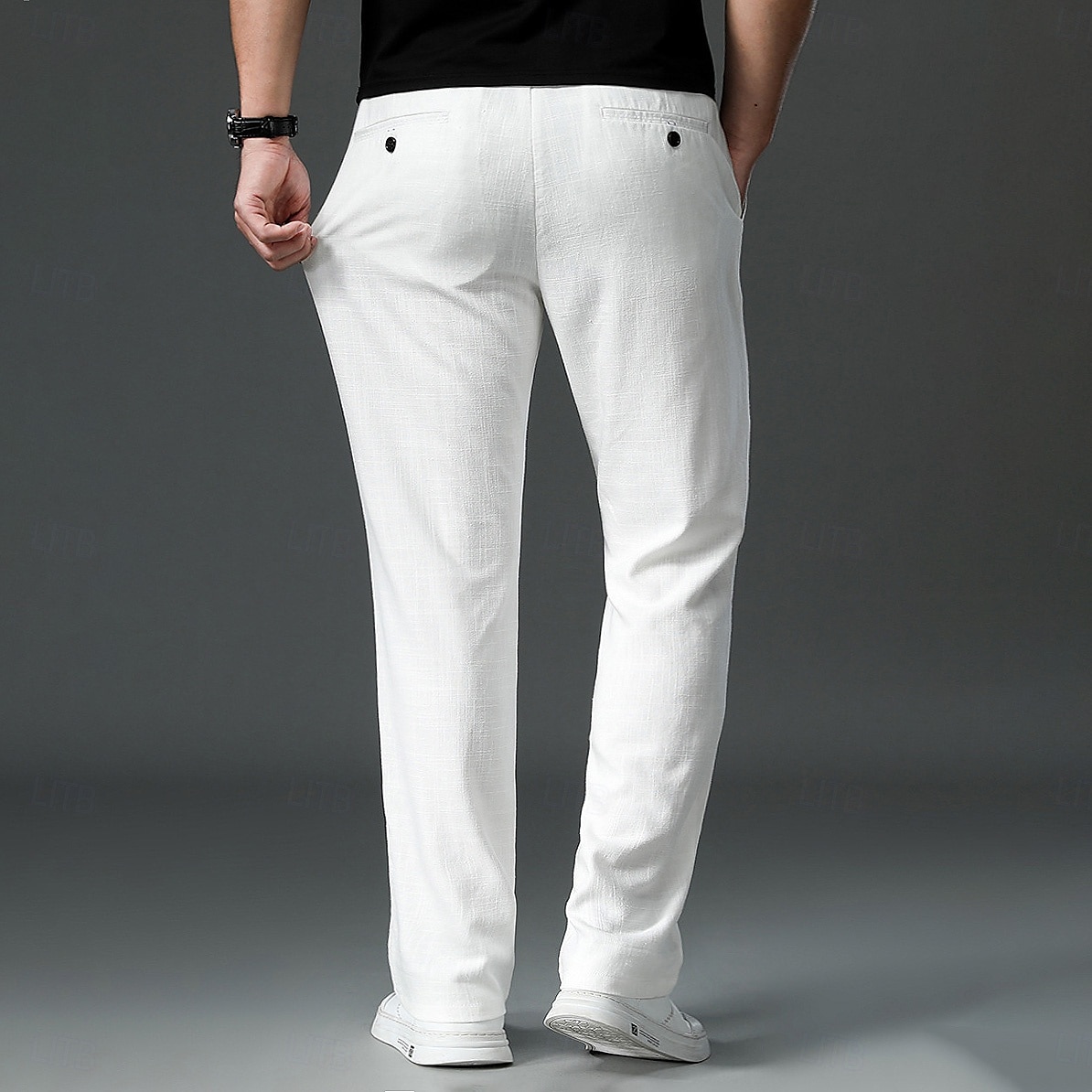 Herr Atletiska byxor Aktiva byxor Långbyxor Snörning Elastisk dragsko i midjan Ensfärgat Bärbar Fullängd Formell Bröllop Utomhus Elegant Semester Ljus kaki Svart Microelastisk 2025 - $46.99 –P2