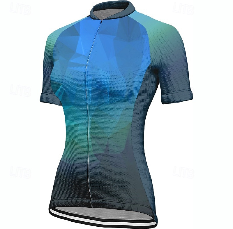 Femmes Maillot de cyclisme Géométrique Dégradé Manche Courte Cyclisme T-shirt Maillot avec 3 poches arrière VTT Vélo tout terrain Séchage Rapide Design Anatomique Évacuation de l'Humidité Respirant de 2025 ? $23.99 –P7