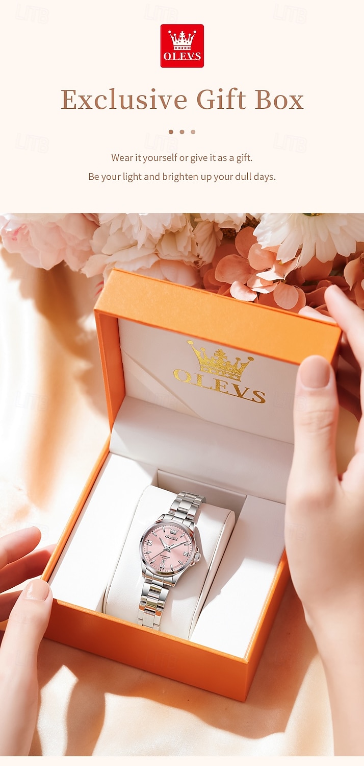 OLEVS 3668 New Women's Quartz Wristwatch Silver Solid Steel Strap Waterpoof Luminous Watch Mother's Day Gift for Woman Simple Fashion Ladies Watch 2026 - $35.99 –P6