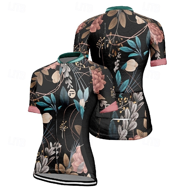 Damskie Koszulka rowerowa Kwiat Krótki rękaw Rower Tee Tshirt Dżersej z 3 tylnymi kieszeniami Kolarstwo górskie Szybkie wysychanie Anatomiczny kształt Odprowadzające wilgoć Oddychający Sport 2026 - $23.99 –P4