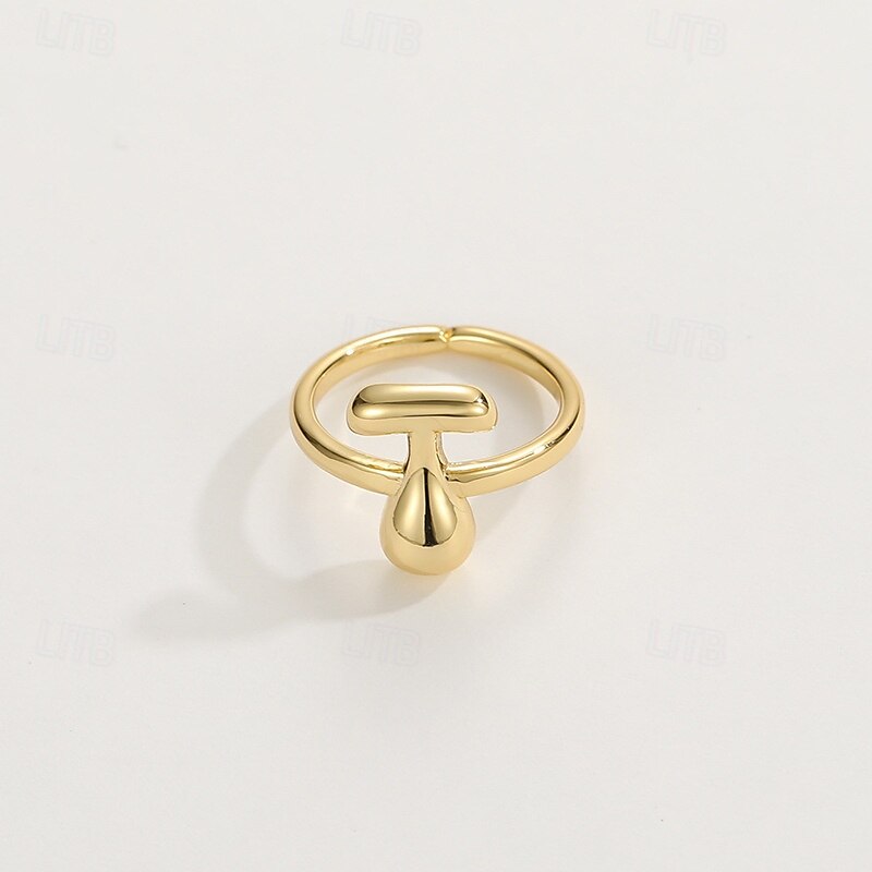anello con lettera personalizzata, regalo per la mamma, anello con alfabeto regolabile placcato oro 18k, finitura liscia, anello iniziale a fascia aperta, gioielli eleganti per le donne del 2025 a $4.99 –P14