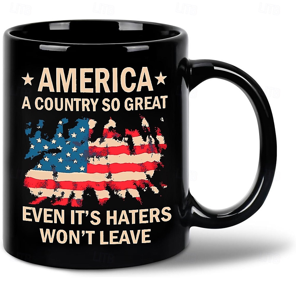 Patriotic Coffee Mug America A Country So Great 11oz Black Ceramic Cup Funny USA Gift for Men Women Veterans Independence Day Political Humor Drinkware 2025 - $15.49 –P6