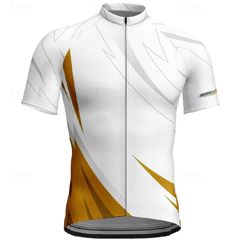 Męskie Koszulka rowerowa Geometryczny Krótki rękaw Rower Tee Tshirt Dżersej z 3 tylnymi kieszeniami Kolarstwo górskie Szybkie wysychanie Anatomiczny kształt Odprowadzające wilgoć Oddychający Sport 2026 - $30.99 –P18