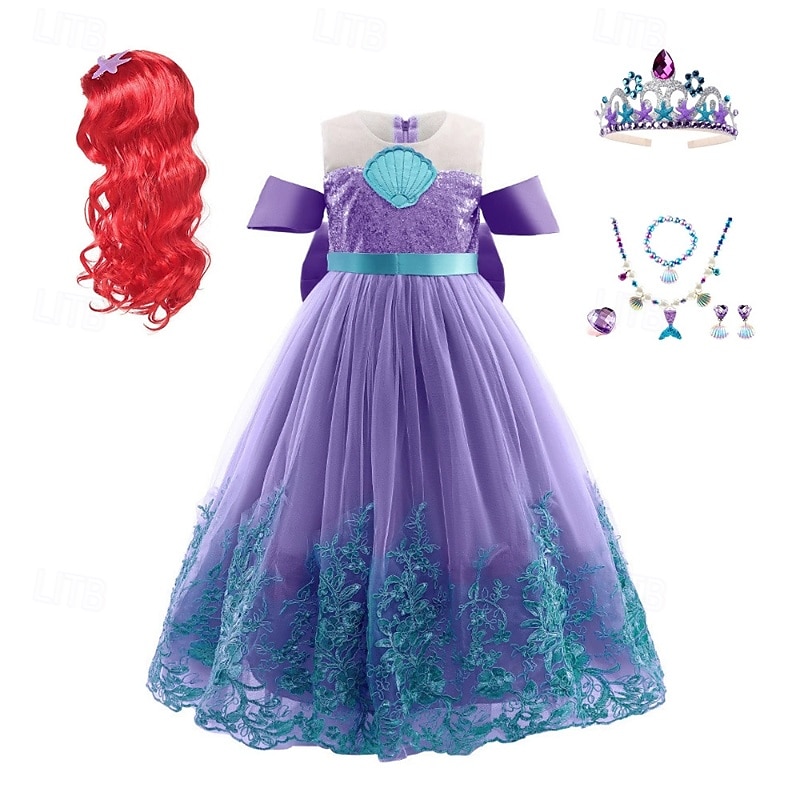 Děti Dívčí Šaty Cosplay šaty Princeznovské šaty Barevné bloky Květiny Bez rukávů Výkon Párty Cosplay kostýmy Síťka Slátanina Rozkošný Kostým Sladký Polyester Krajka Midi Šaty na párty Léto Jaro 4 2025 - $39.99 –P14