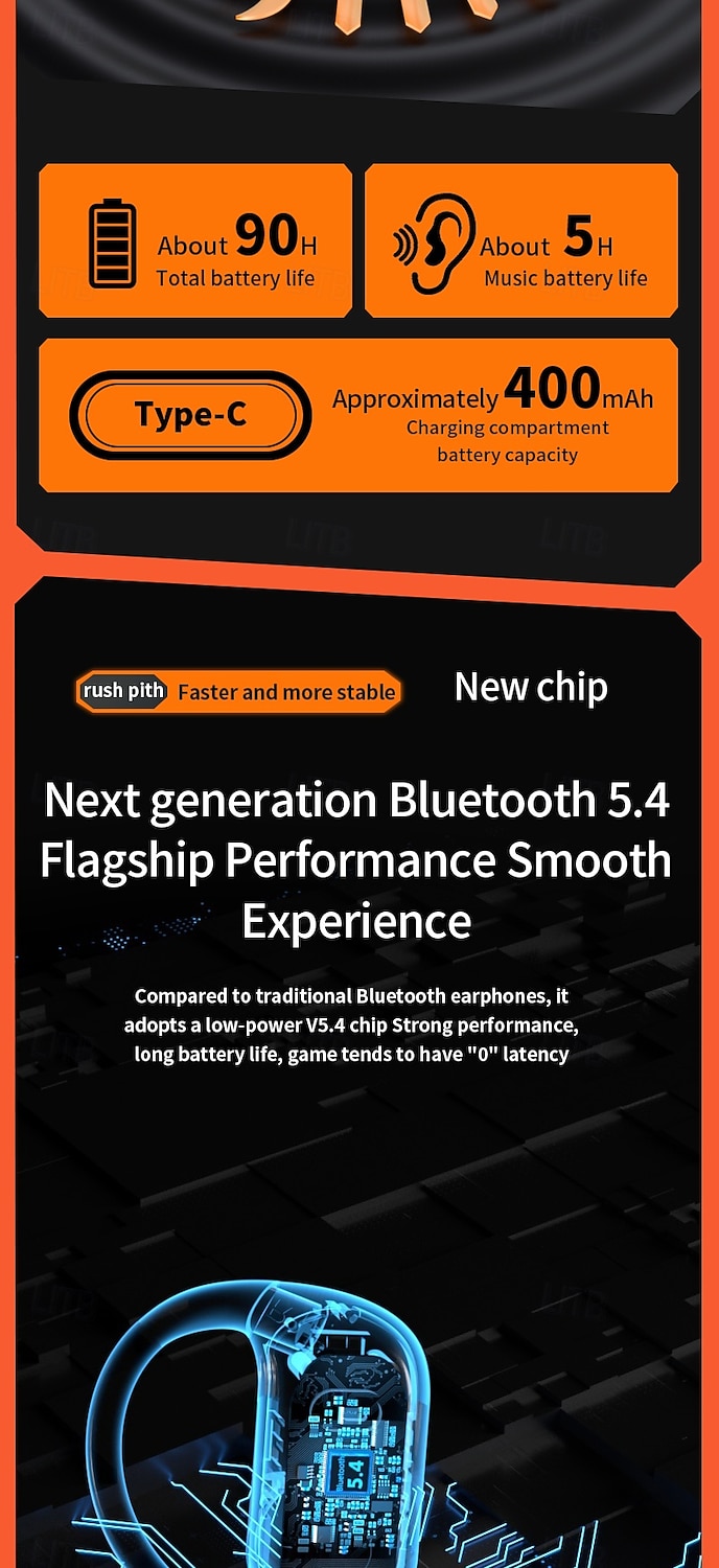 Bluetooth Headset Real Time Translation Headset Talking Music 144 Languages Translation Touch Headset AI Translation Headset Long Term Sports Noise Cancellation Waterproof LED Digital Display 2025 - $15.99 –P9
