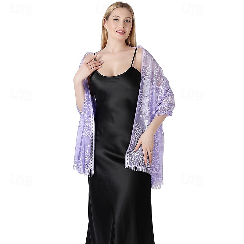 Women's Wrap Elegant Sleeveless Polyester Wedding Wraps With Tassel For Party Spring & Summer 2025 - $13.99 –P4