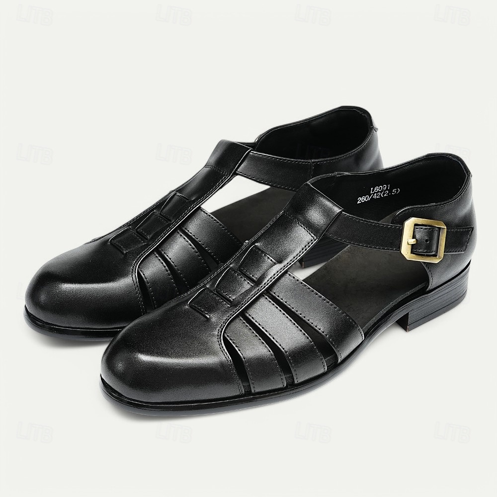sandali da pescatore in pelle da uomo - sandali estivi traspiranti con punta chiusa per abbigliamento casual e outdoor del 2026 a $109.99 –P1