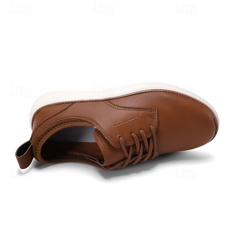 Men's Navy Blue Leather Oxford Shoes – Classic Lace-Up Dress Shoes for Business & Formal Events 2025 - $32.99 –P7
