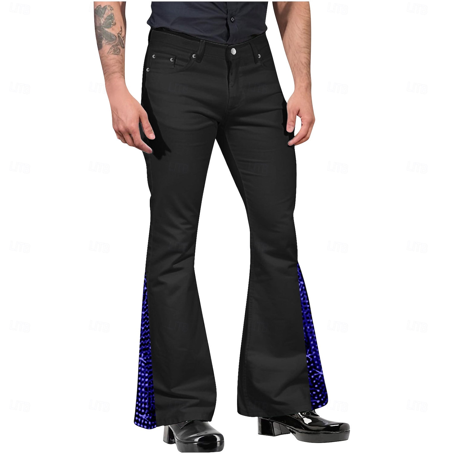 Retro Antiguo Años 60 Hippie Pantalones Los pantalones de campana Hippie Brillantes Brillante Hombre Víspera de Todos los Santos Carnaval Mascarada Fiesta y Noche Festival de Música Desfile del 2025 - $25.99 –P5