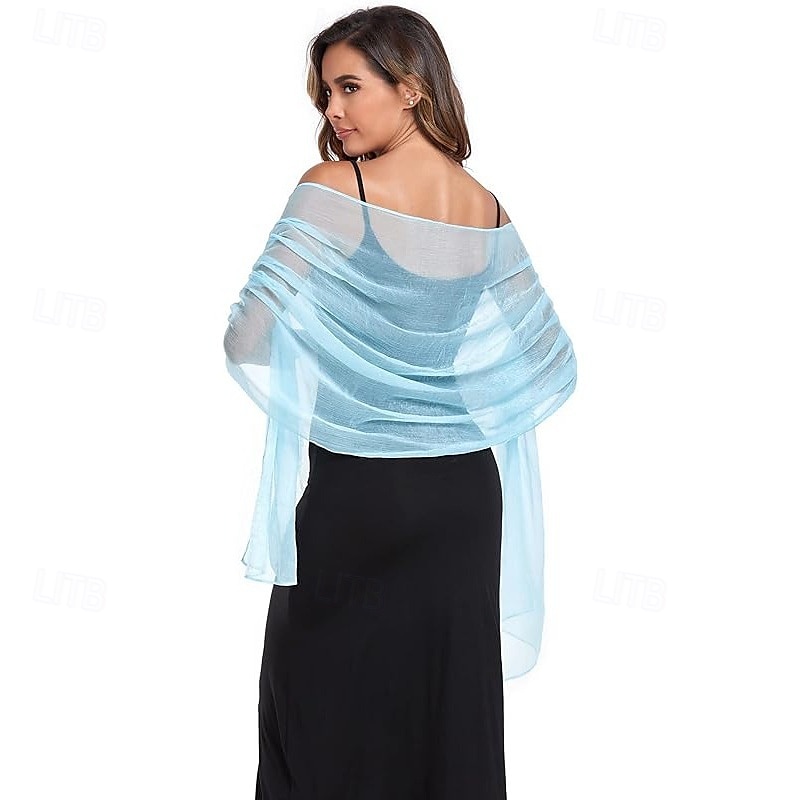 Damesomslag Elegant Mouwloos Polyester Bruiloftsomslagen Met Pure Kleur Voor Feest Lente zomer 2025 - $7.99 –P12