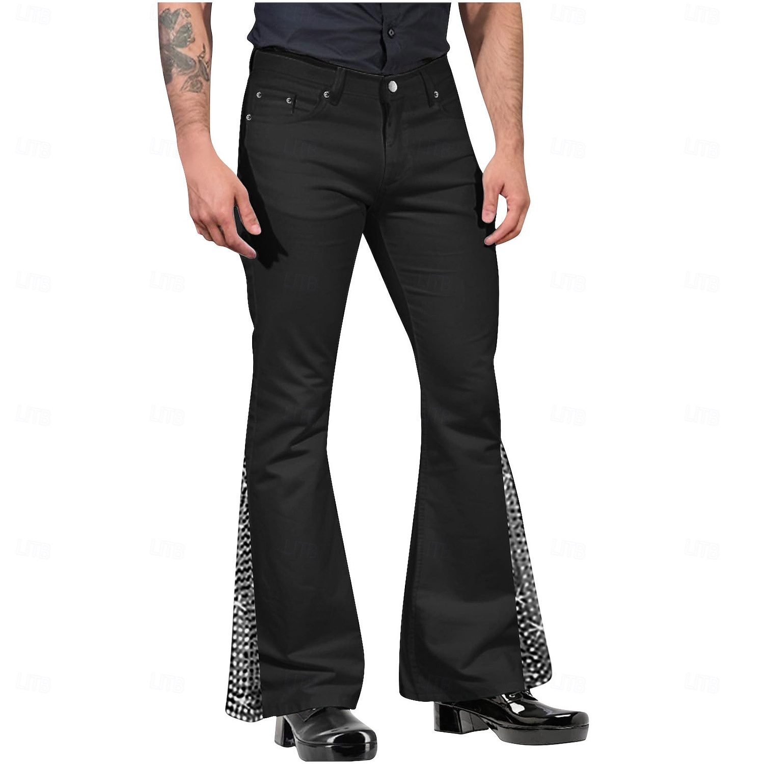 Retro Antiguo Años 60 Hippie Pantalones Los pantalones de campana Hippie Brillantes Brillante Hombre Víspera de Todos los Santos Carnaval Mascarada Fiesta y Noche Festival de Música Desfile del 2025 - $25.99 –P8
