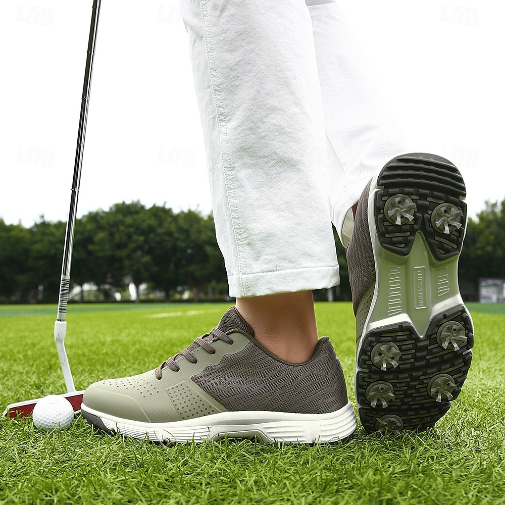 Férfi Tornacipők Golfcipő Mikroszálas Vízálló Kényelmes Csúszásmentes Fűzős Fekete / fehér Sárga Kék 2025 - $69.99 –P4