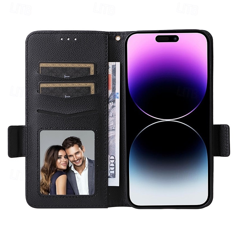 telefon Etui Til iPhone 16 15 14 Pro Max Plus iPhone 13 12 11 Pro Max Mini Flip deksel med stativ Magnetisk med håndleddsstropp Kontor / Bedrift TPU PU lær 2025 - $20.99 –P3